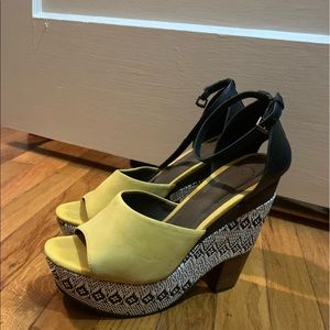 Suede lime Anthropology shoes